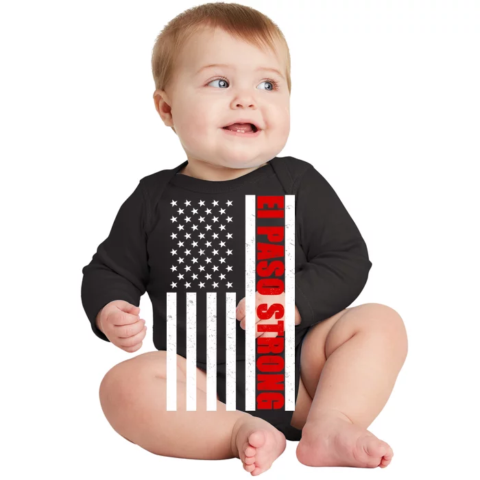 El Paso Strong American Flag Baby Long Sleeve Bodysuit