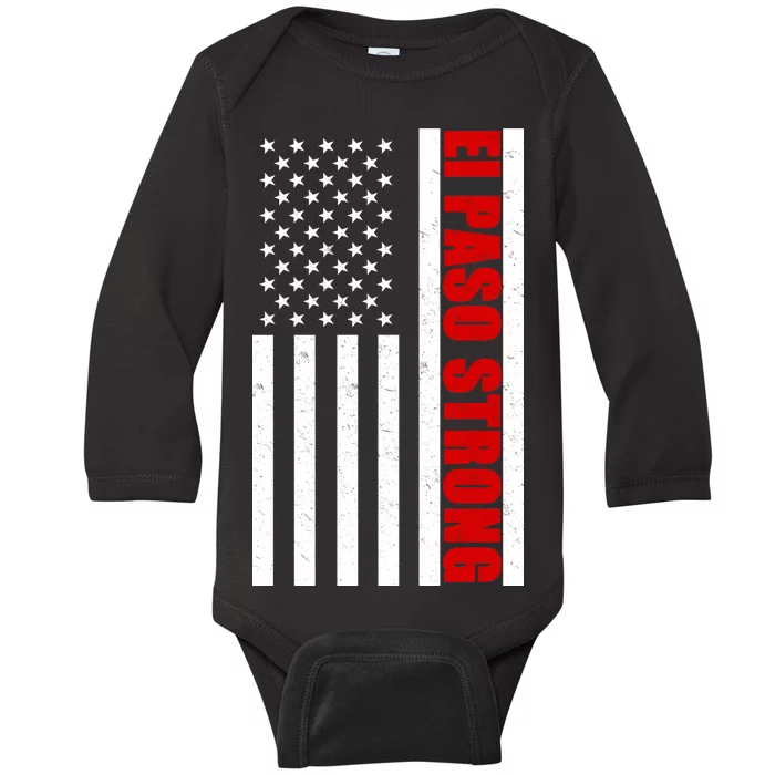 El Paso Strong American Flag Baby Long Sleeve Bodysuit