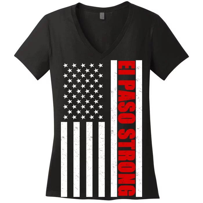 El Paso Strong American Flag Women's V-Neck T-Shirt