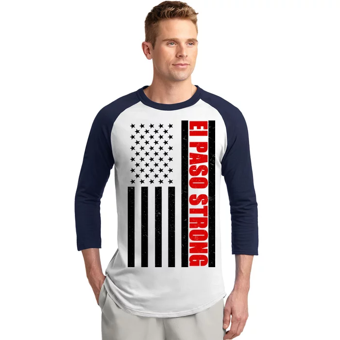 El Paso Strong American Flag Baseball Sleeve Shirt