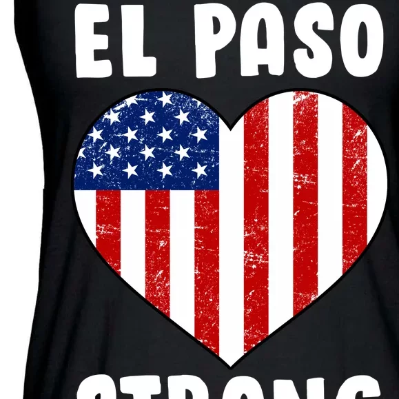 El Paso Strong American Texas Heart Ladies Essential Flowy Tank