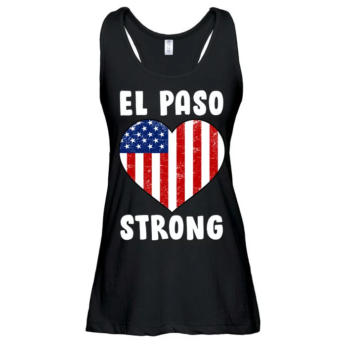 El Paso Strong American Texas Heart Ladies Essential Flowy Tank