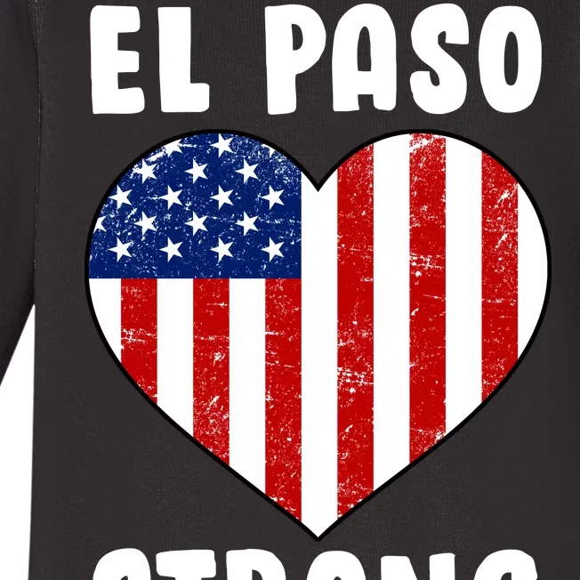 El Paso Strong American Texas Heart Baby Long Sleeve Bodysuit