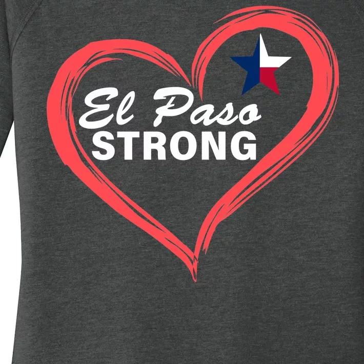 El Paso Strong Heart Texas Star Women's Perfect Tri Tunic Long Sleeve Shirt