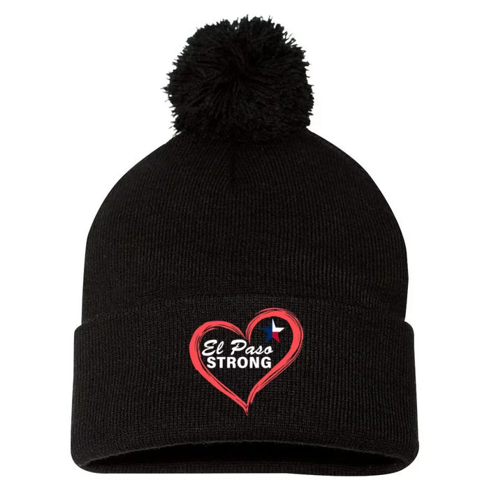 El Paso Strong Heart Texas Star Pom Pom 12in Knit Beanie