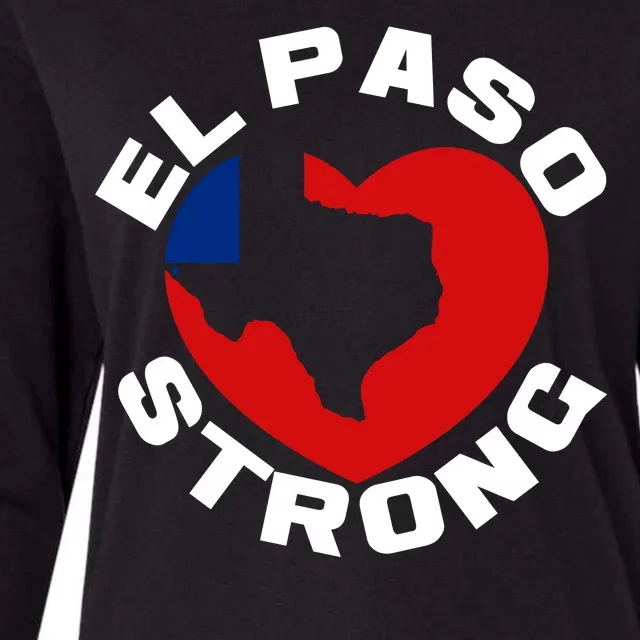 El Paso Strong Texas Heart Womens Cotton Relaxed Long Sleeve T-Shirt