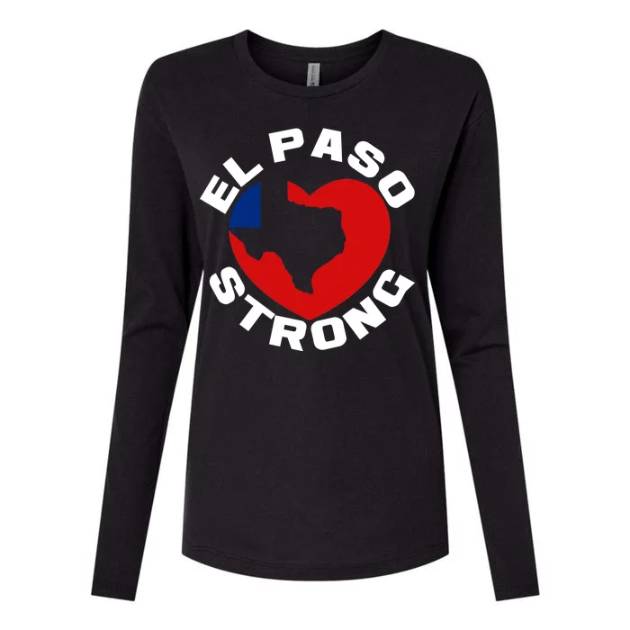 El Paso Strong Texas Heart Womens Cotton Relaxed Long Sleeve T-Shirt