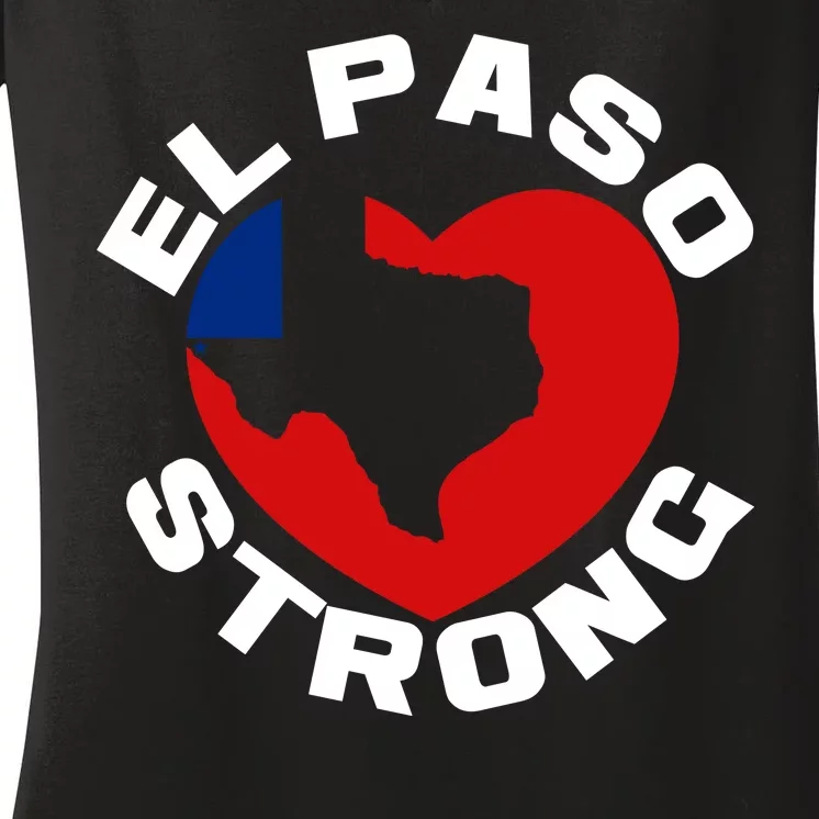 El Paso Strong Texas Heart Women's V-Neck T-Shirt