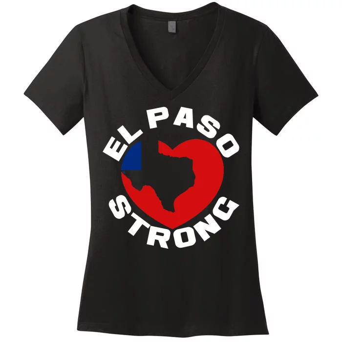 El Paso Strong Texas Heart Women's V-Neck T-Shirt