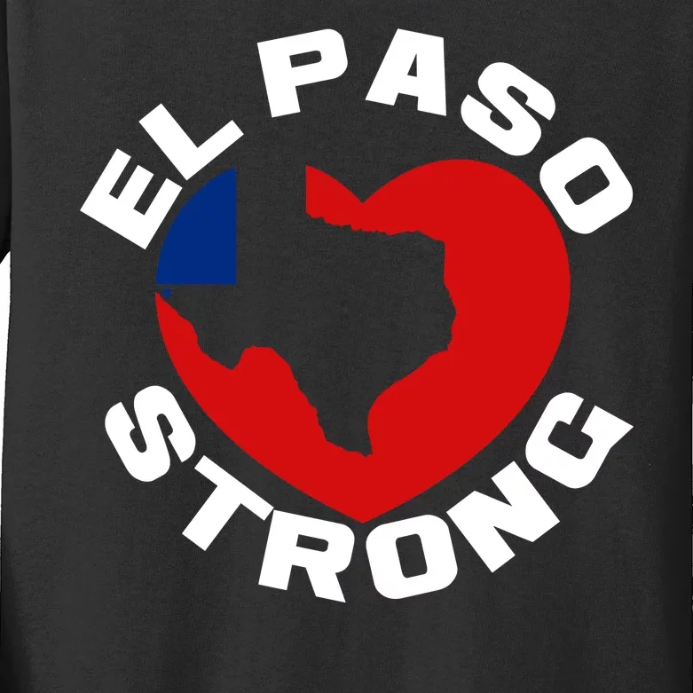 El Paso Strong Texas Heart Kids Long Sleeve Shirt