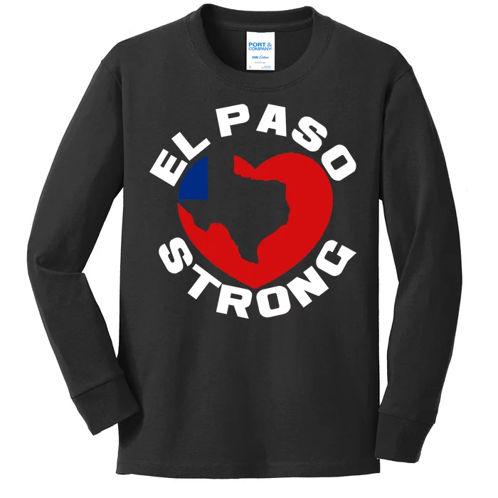 El Paso Strong Texas Heart Kids Long Sleeve Shirt