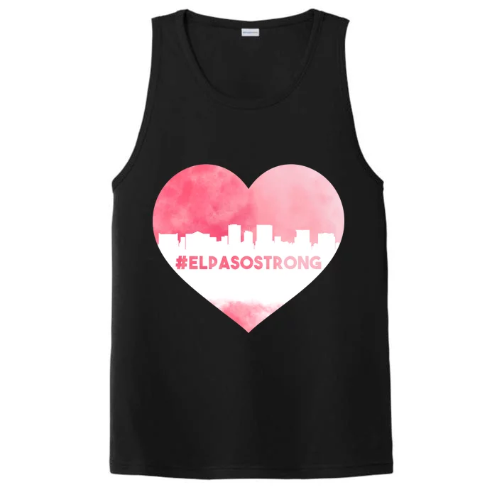 #El Paso Strong Texas Skyline Heart Performance Tank