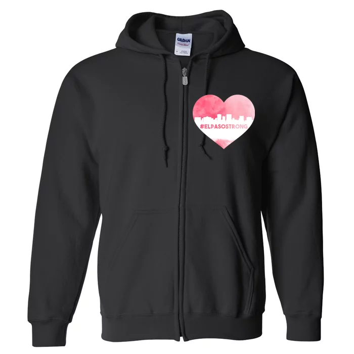 #El Paso Strong Texas Skyline Heart Full Zip Hoodie