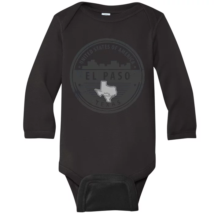 El Paso Texas Baby Long Sleeve Bodysuit