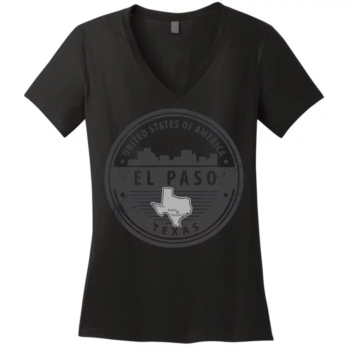 El Paso Texas Women's V-Neck T-Shirt