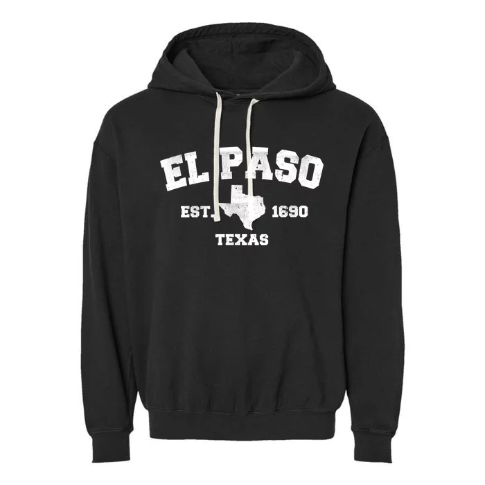 El Paso Texas Est. 1690 Vintage Garment-Dyed Fleece Hoodie