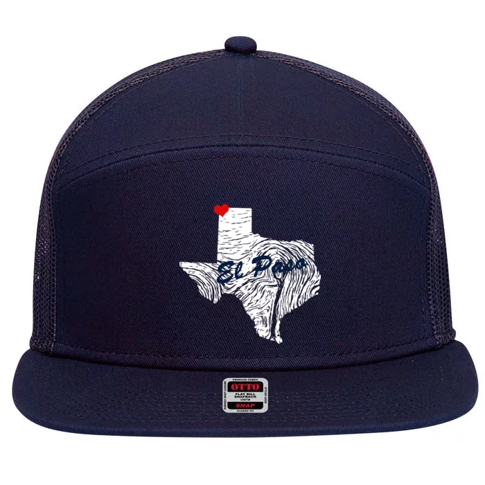 El Paso Texas State 7 Panel Mesh Trucker Snapback Hat