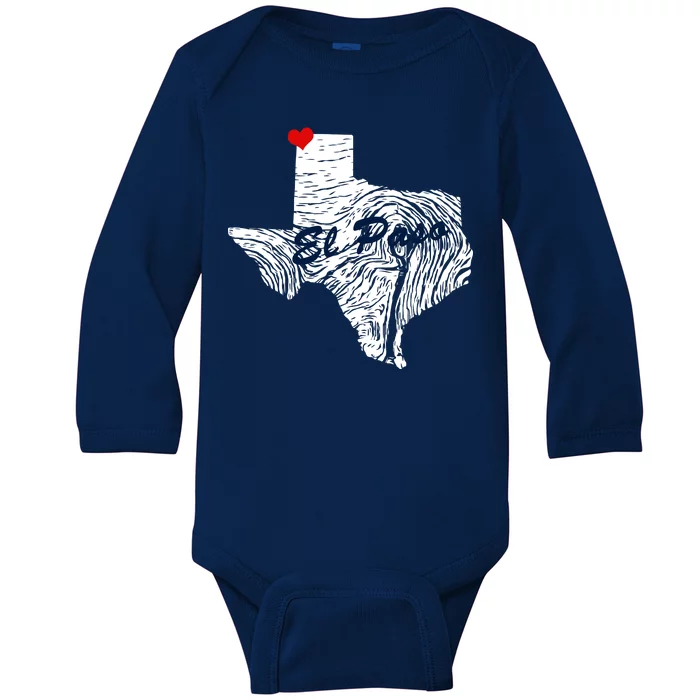 El Paso Texas State Baby Long Sleeve Bodysuit