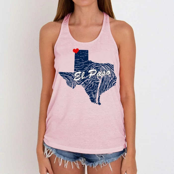 El Paso Texas State Women's Knotted Racerback Tank