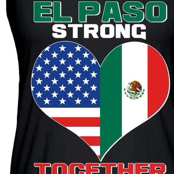 El Paso Texas Strong Together Heart Ladies Essential Flowy Tank