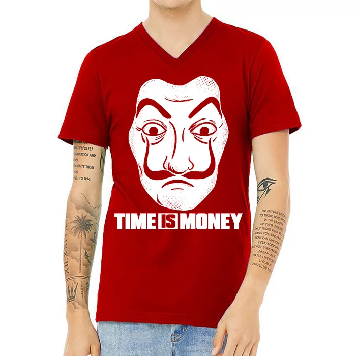 El Professor Time Is Money V-Neck T-Shirt