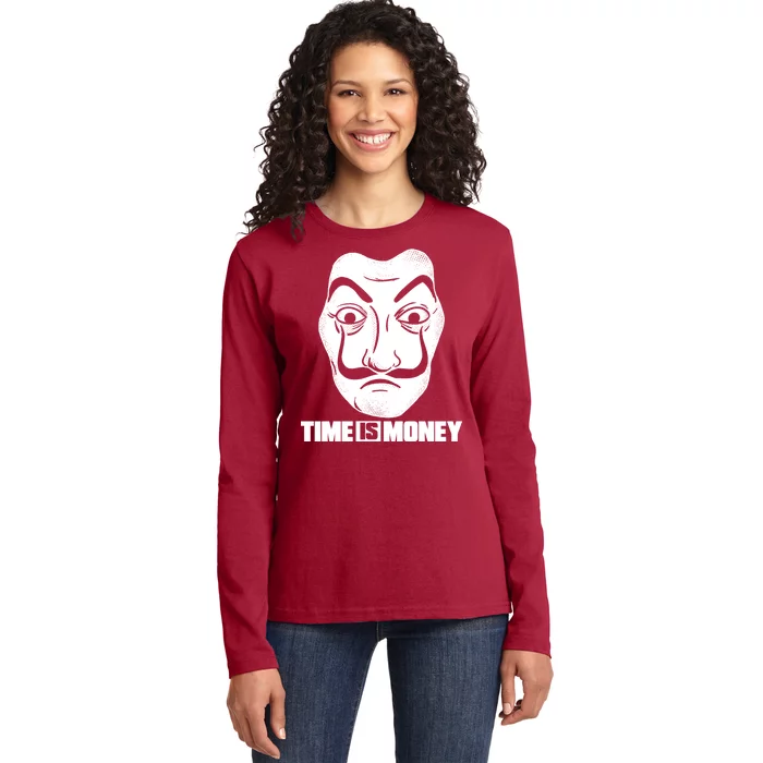 El Professor Time Is Money Ladies Long Sleeve Shirt