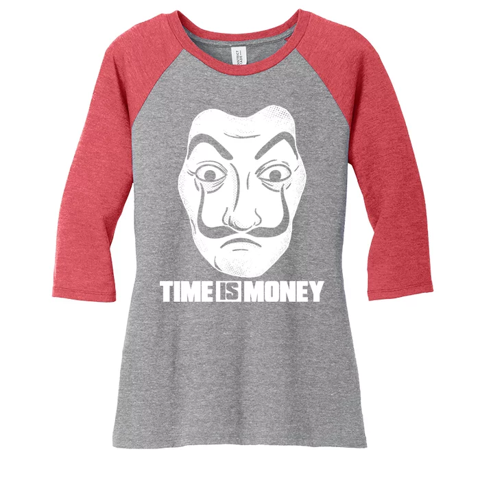 El Professor Time Is Money Women's Tri-Blend 3/4-Sleeve Raglan Shirt