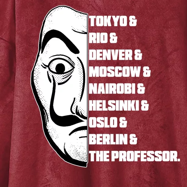 El Professor World City Names Hooded Wearable Blanket