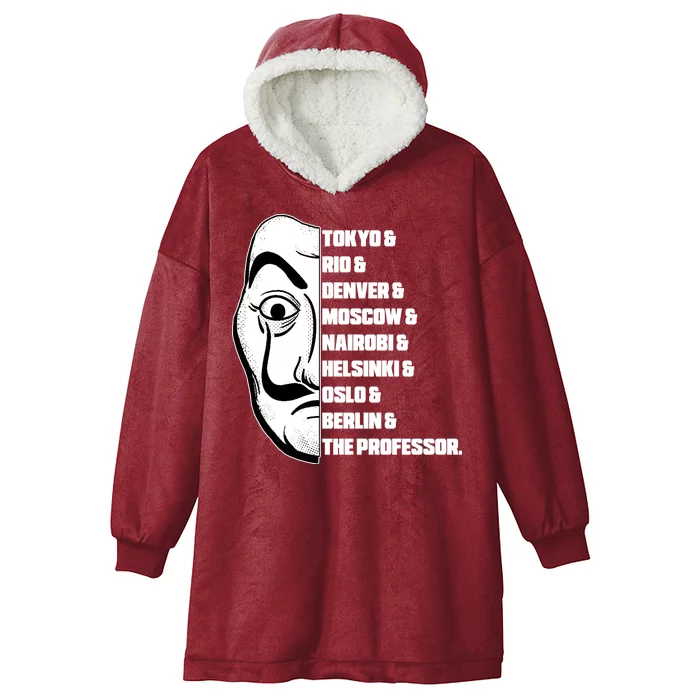 El Professor World City Names Hooded Wearable Blanket