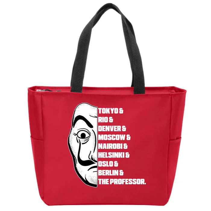 El Professor World City Names Zip Tote Bag