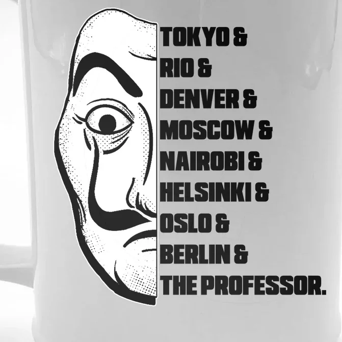 El Professor World City Names Front & Back Beer Stein