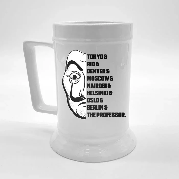 El Professor World City Names Front & Back Beer Stein