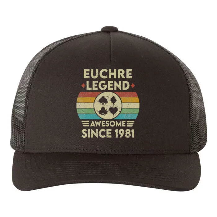 Euchre Legend 41 Years Old Awesome Since 1981 Euchre Yupoong Adult 5-Panel Trucker Hat