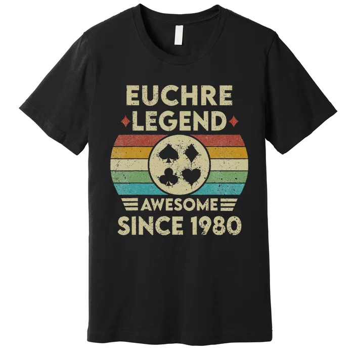 Euchre Legend 42 Years Old Awesome Since 1980 Euchre Premium T-Shirt