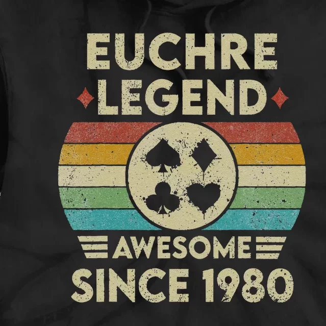 Euchre Legend 42 Years Old Awesome Since 1980 Euchre Tie Dye Hoodie