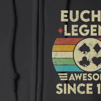 Euchre Legend 42 Years Old Awesome Since 1980 Euchre Full Zip Hoodie