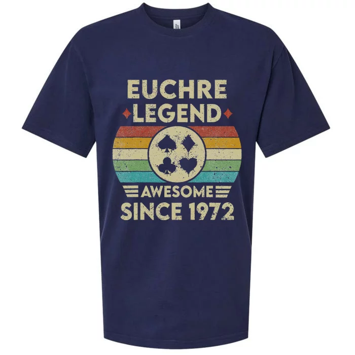 Euchre Legend 50 Years Old Awesome Since 1972 Euchre Sueded Cloud Jersey T-Shirt