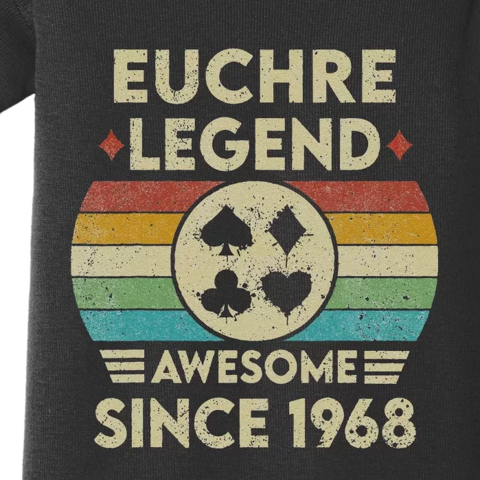 Euchre Legend 54 Years Old Awesome Since 1968 Euchre Baby Bodysuit