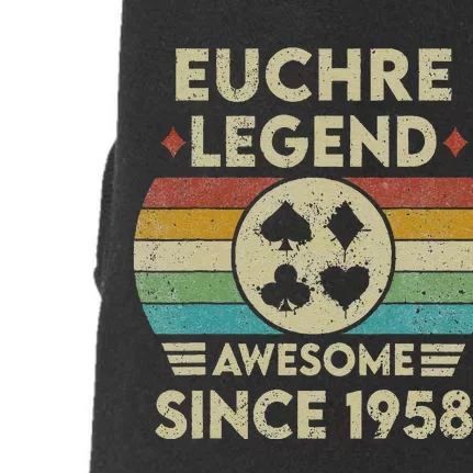 Euchre Legend 64 Years Old Awesome Since 1958 Euchre Doggie 3-End Fleece Hoodie