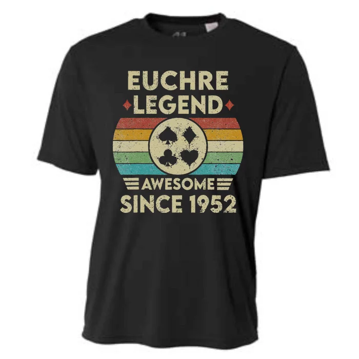 Euchre Legend 70 Years Old Awesome Since 1952 Euchre Cooling Performance Crew T-Shirt