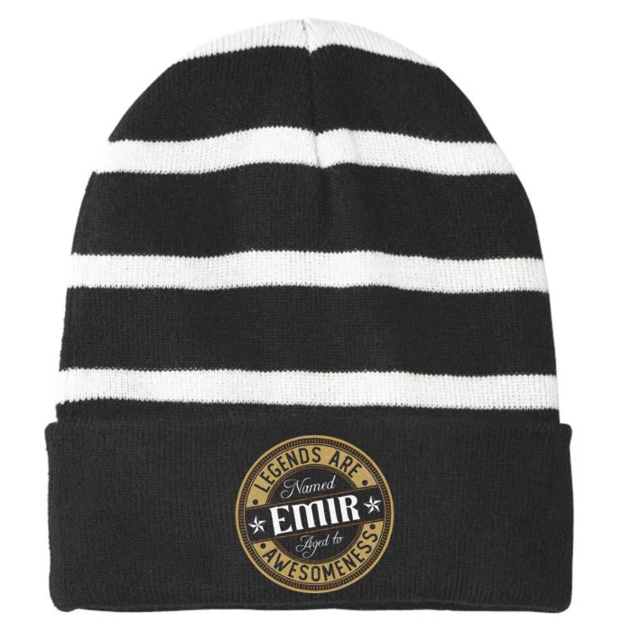 Emir Legends Are Named Emir Striped Beanie with Solid Band