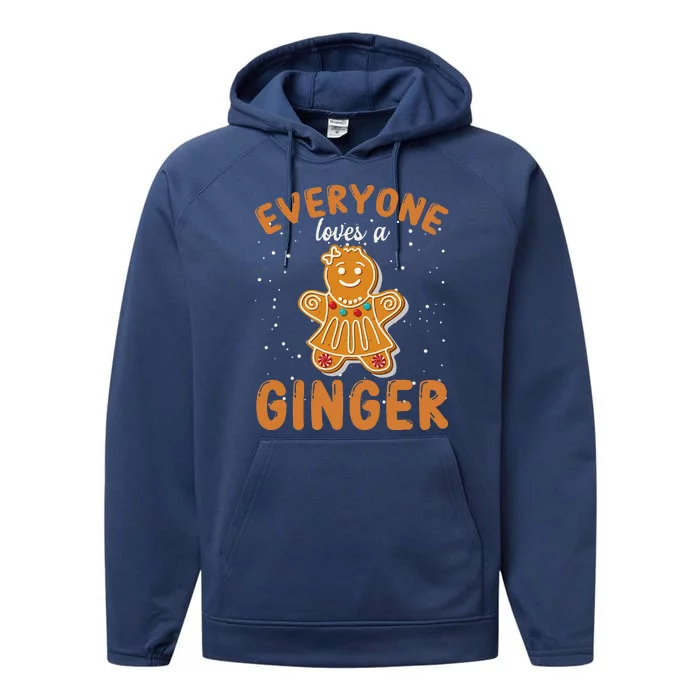 Everyone Loves A Ginger Gingerbread Christmas Performance Fleece Hoodie