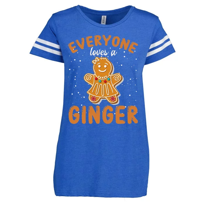 Everyone Loves A Ginger Gingerbread Christmas Enza Ladies Jersey Football T-Shirt