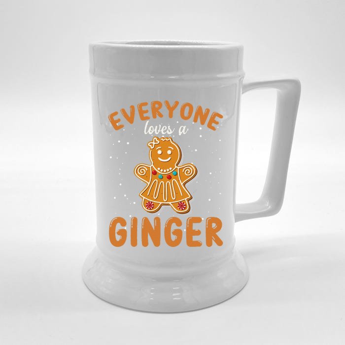 Everyone Loves A Ginger Gingerbread Christmas Front & Back Beer Stein