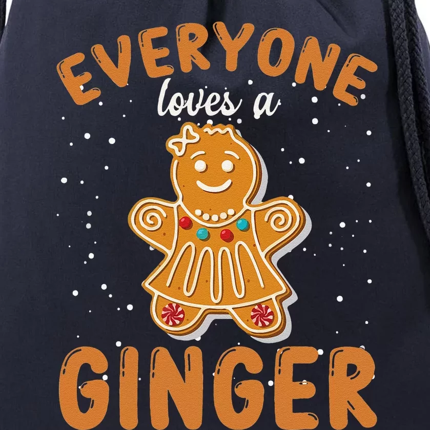 Everyone Loves A Ginger Gingerbread Christmas Drawstring Bag