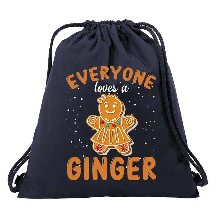 Everyone Loves A Ginger Gingerbread Christmas Drawstring Bag