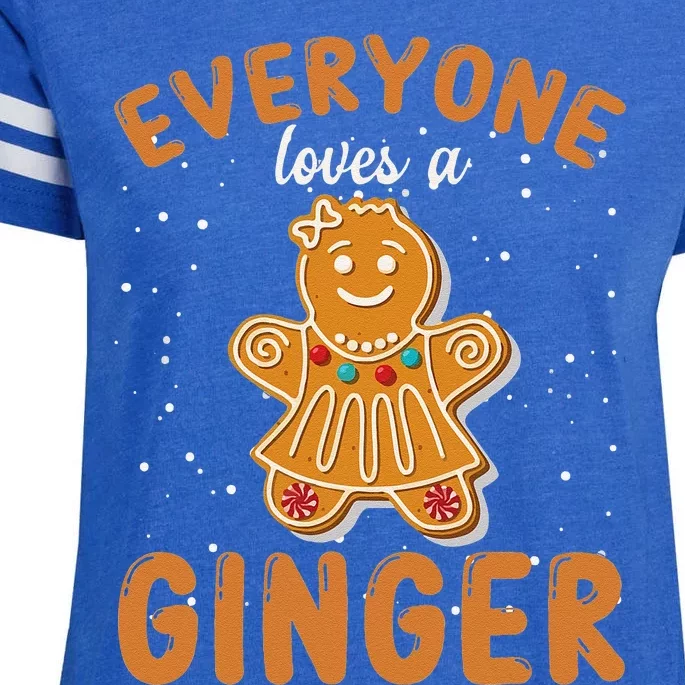 Everyone Loves A Ginger Gingerbread Christmas Enza Ladies Jersey Football T-Shirt