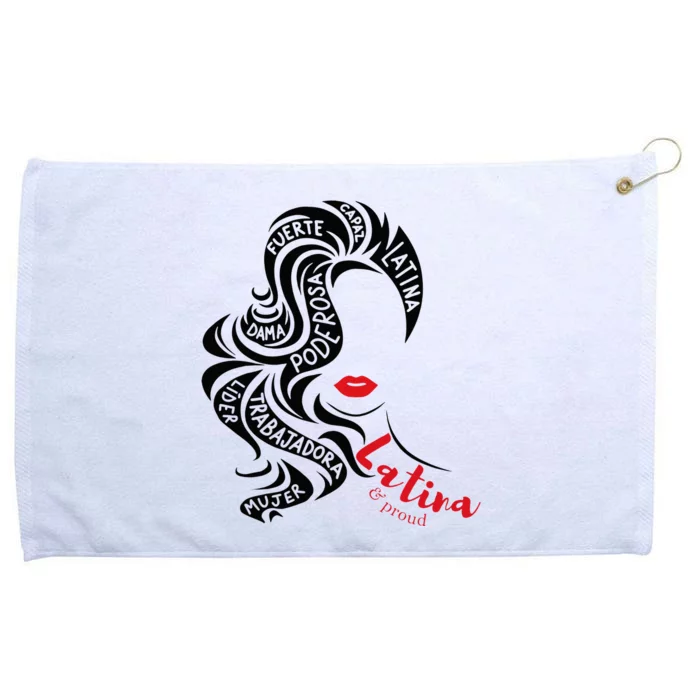 Empowered Latina AF Reina Poder Latina Pride Hispanic Grommeted Golf Towel