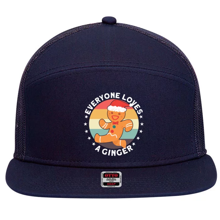 Everyone Loves A Ginger Funny Christmas Xmas Ginger Gift 7 Panel Mesh Trucker Snapback Hat