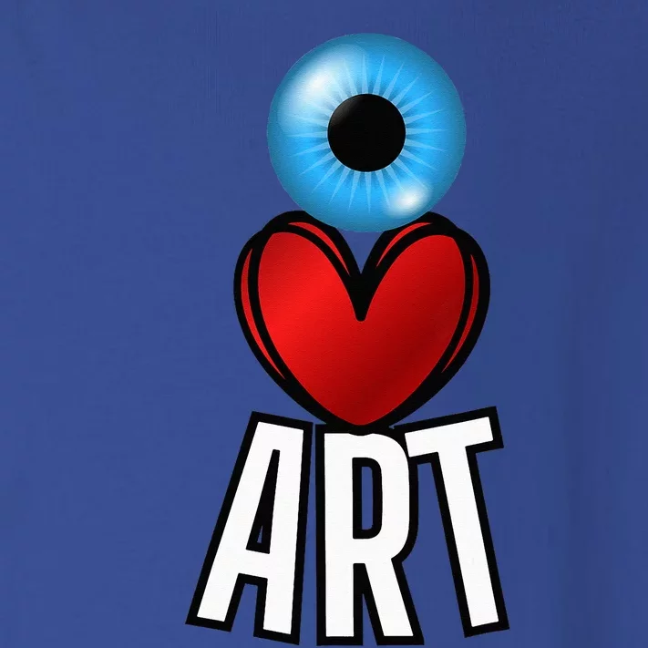 Eye Love Art With A Blue Eyeball A Heart And Word Art Toddler Long Sleeve Shirt